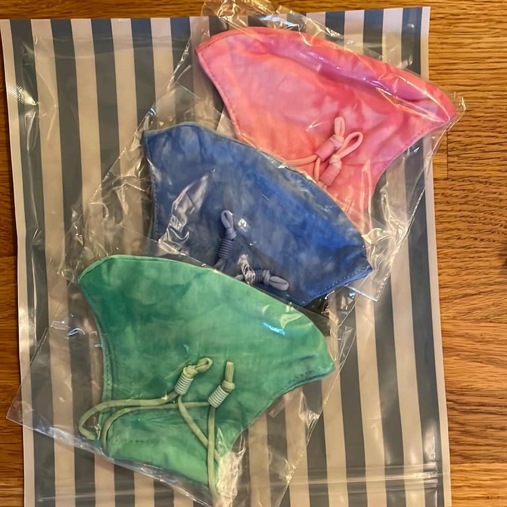 Lele Sadoughi face masks. Set of 3. New. Each mask individually sealed.